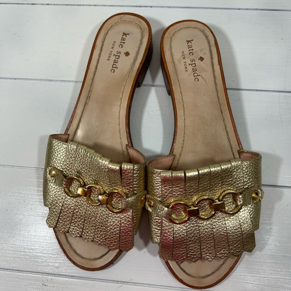 Kate Spade gold leather sandals size women’s 8